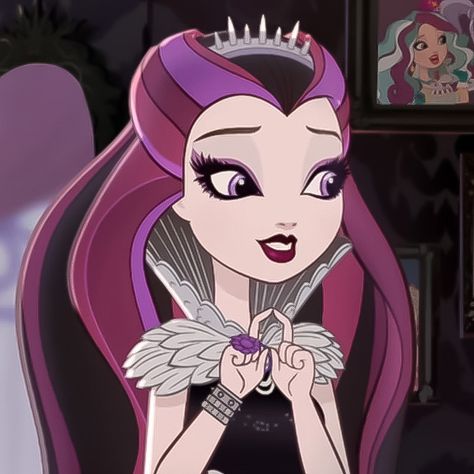 #raven #queen #ravenqueen #eah #everafterhigh #cartoon #pfp #icon #icons #aesthetic Queen Icon, Dexter Charming, Ever After High Rebels, Shot Book, Raven Queen, Queen Aesthetic, Apple White, Dragon Games, Ever After High