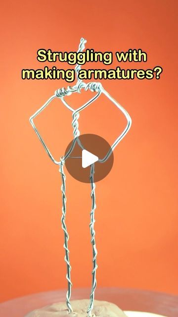 Clayziness® | Polymer Clay Artist on Instagram: "It took me 4 years to find the easiest and best way to make an armature for my sculptures. You can learn it in 3 minutes. I reposted this video because I think you can benefit from it when you just have started with sculpting.   ⠀⠀⠀⠀⠀⠀⠀⠀⠀⠀⠀⠀   ⠀⠀⠀⠀⠀⠀⠀⠀⠀⠀⠀⠀   ⠀⠀⠀⠀⠀⠀⠀⠀⠀⠀⠀⠀   ⠀⠀⠀⠀⠀⠀⠀⠀⠀⠀⠀⠀   ⠀⠀⠀⠀⠀⠀⠀⠀⠀⠀⠀⠀  #armature #wirework #sculpture #sculpting #clayartist #clayart #claywork #clayziness #claysculpture#clay #handmadeart" How To Make Statue From Clay, Making Clay Dolls, Super Sculpey Figures, Clay Sculpting Tips, Armature Sculpture How To Make, Sculpture Diy Easy, Sculpting Clay Ideas, Cotton Sculpting, Figure Sculpture Clay