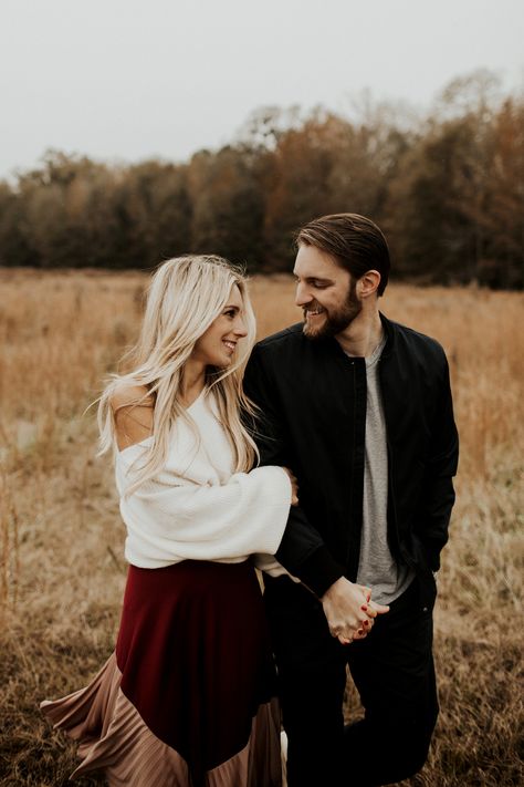 Our Engagement Photos | Katie's Bliss Fall Engagement Outfits, Country Engagement Pictures, Engagement Picture Outfits, Fall Engagement Pictures, Engagement Events, Dress Engagement, Engagement Photos Country, Wedding Engagement Pictures, Romantic Engagement Photos