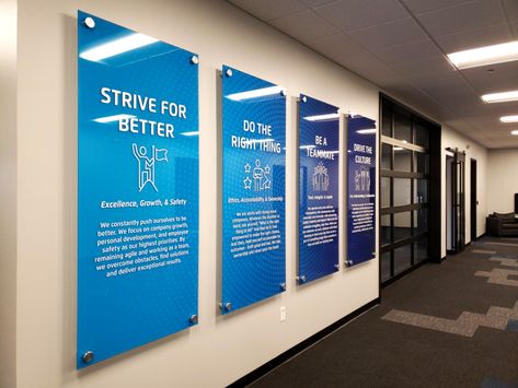 Office Wall Graphics, Classroom Interior, Office Wall Design, Creative Office Space, Office Signage, Office Interior Design Modern, Corporate Office Design, Office Remodel, School Interior