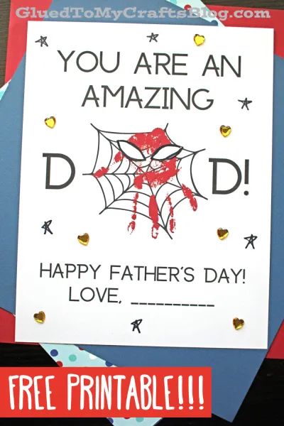 Handprint You Are An Amazing Dad Keepsake - Glued To My Crafts Easy Paper Crafts For Kids, You Are My Superhero, Kids Fathers Day Gifts, Diy Father's Day Crafts, Dad Crafts, Remembering Dad, Fathers Day Art, Superhero Crafts, Keepsake Crafts