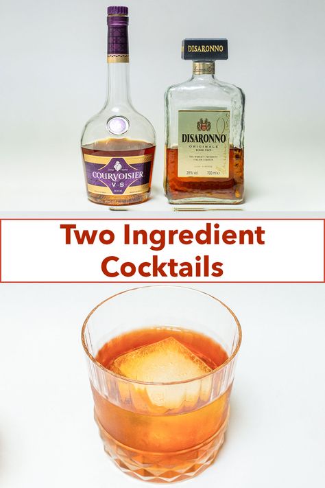 Pinterest image: photos of two ingredient cocktails with caption reading "Two Ingredient Cocktails" Two Ingredient Cocktails, Classic Gin Cocktails, Fuzzy Navel, Vodka Cocktails Recipes, Two Ingredient, Colorful Cocktails, Drinking Around The World, Best Cocktail Recipes, Fruity Cocktails