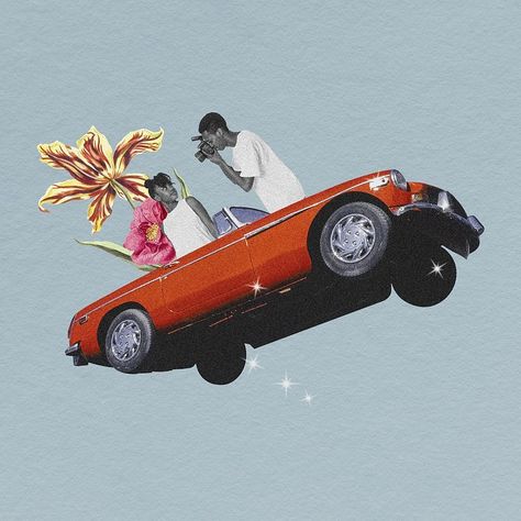 Aesthetic surreal template, magical realism | Premium PSD - rawpixel Car Collage Art, Solar Vehicle, Galaxy Collage, Collage Phone Wallpaper, Iphone Wallpaper Illustration, Flowers Collage, Car Clipart, Vintage Paper Textures, Aesthetic Galaxy