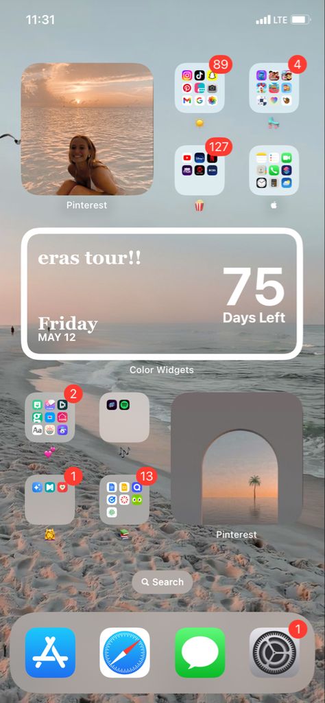 Iphone 15 Layout Ideas, Iphone Background Ideas Ios 16, Sunset Homescreen Layout, Aesthetic Ios Lockscreen, Background Iphone Ios 16, Beach Ios 16, Phone Layout Ideas Summer, Iphone 15 Layout, Summer Widgetsmith Ideas