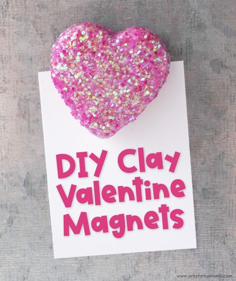 3 Ingredient Clay Valentine Magnets | artsy-fartsy mama Valentines Magnets, Conversation Hearts Crafts, Clay Valentine, Valentine Art Projects, Chocolate Crafts, Clay Magnets, Diy Xmas Gifts, Heart Shaped Cookies, Magnet Crafts