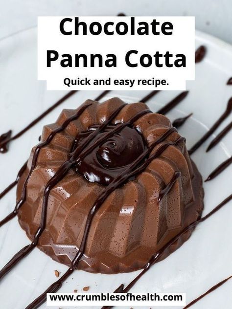 These easy and delicious Chocolate Panna Cotta recipe is perfect quick dessert. Just a few ingredients and you will have this creamy goodness. Chocolate Desserts Fancy, No Bake Chocolate Desserts, Chocolate Panna Cotta, Gluten Free Coffee, Panna Cotta Recipe, Quick Dessert, Light Desserts, Chocolate Dessert Recipes, Dessert Lover