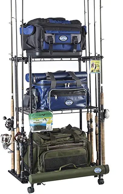 Guys Room Ideas, Fishing Tackle Room, Fishing Gear Organization, Fishing Gear Storage, Fishing Organization, Fishing Cart, Gear Room, Fishing Storage, Tackle Storage