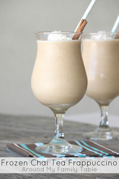 Treat yourself this afternoon with the perfect blend of tea and spices in this delicious Frozen Chai Tea Frappuccino. Chai Frappe Recipe, Indian Chai Tea, Chai Tea Recipe, Frappe Recipe, Tea Latte Recipe, Chai Recipe, Chai Tea Latte, Vanilla Chai, Spice Tea