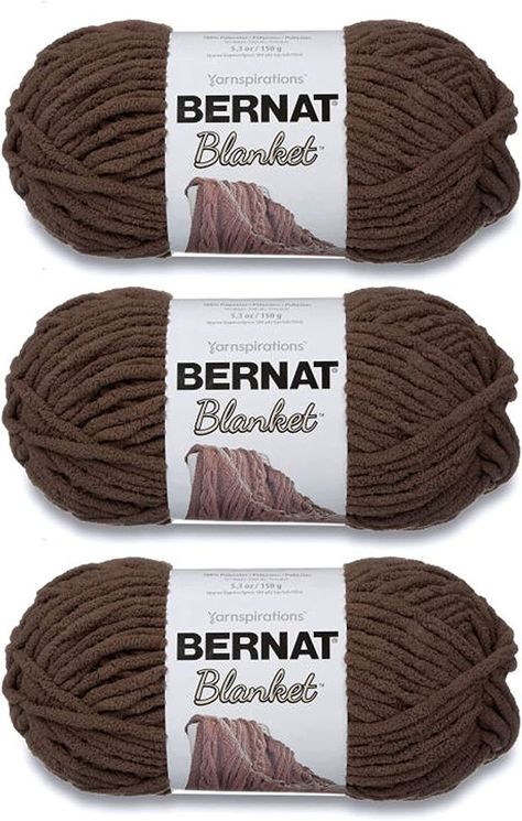 Bernat Blanket Taupe Yarn - 3 Pack of 150g/5.3oz - Polyester - 6 Super Bulky - 108 Yards - Knitting/Crochet Needle Crochet, Bernat Baby Blanket Yarn, Bernat Yarn, Bernat Blanket, Ombre Yarn, Bernat Blanket Yarn, Chenille Yarn, Knitting Gauge, Crochet Home Decor