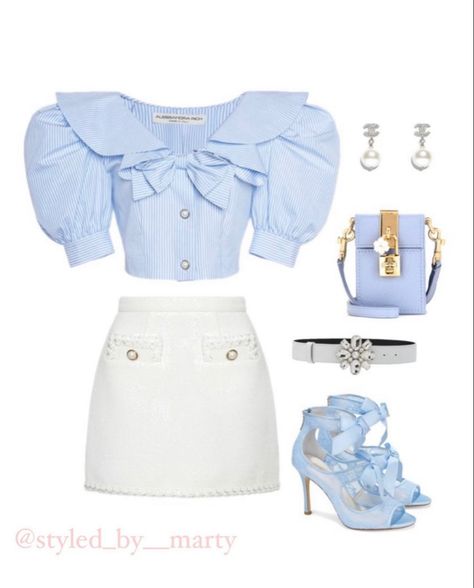 #lightblueaesthetic #girly #girlyaesthetic #outfits #outfitideas #outfitstyle #outfitideasforwomen #styleideas #stylish Light Blue And White Outfit, Blue White Outfit, Blue And White Outfit, Blue And White Outfits, Instagram Light, Fantasy Dresses, High Fashion Outfits, 90s Fashion Outfits, Wear Or Tear