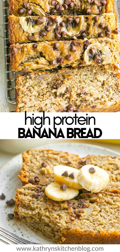 Ripe Banana Recipes Healthy, High Protein Banana Bread, Banana Bread With Chocolate Chips, Healthy Banana Recipes, Banana Bread With Chocolate, Bread With Chocolate Chips, Protein Banana Bread, Ripe Banana Recipe, Bread With Chocolate