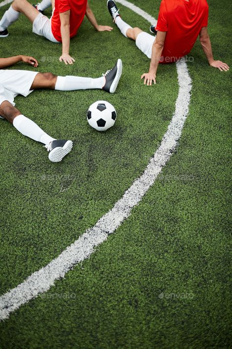 Rest on football field by Pressmaster. Group of tired or restful football players having break on green field before new game #Affiliate #Pressmaster, #Group, #field, #Rest Soccer Field Photoshoot, Football Players Aesthetic, Soccer Photoshoot Ideas, Lovesick Aesthetic, Grassroots Football, Soccer Shoot, Football Aesthetic, Football Academy, Football Goal