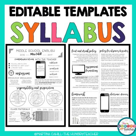 Editable Syllabus Templates, Editable Meet the Teacher Templates, and Editable Newsletter Templates Middle School Syllabus, High School Syllabus, Maths Syllabus, Syllabus Template, Teacher Forms, School Forms, Meet The Teacher Template, Teacher Templates, Back To School Night