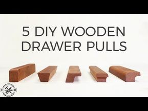 How to make 5 different styles of DIY Wooden Drawer Pulls. You can make the first drawer pull with nothing but a sander. But making drawer pulls with a route... Diy Furniture Handles, Diy Leather Drawer Pulls, Drawer Pulls Diy, Wooden Cabinet Pulls, Draw Handles, Wooden Drawer Pulls, Diy Cabinet, Wood Drawer Pulls, Leather Drawer Pulls