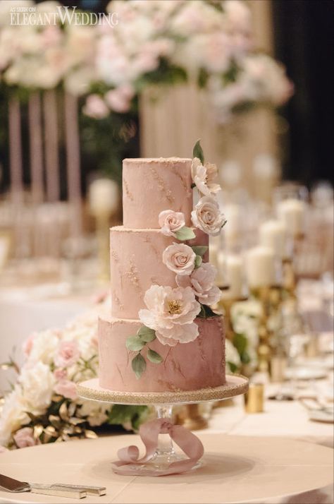 Pink Wedding Cakes, Blush Wedding Cake, Blush Pink Wedding Cake, Pink Dessert Tables, Blush Wedding Cakes, Blush Pink Wedding, Lace Wedding Cake, Gold Wedding Theme, Floral Wedding Cakes