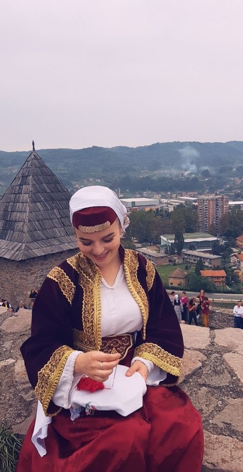 Bosnian Culture Clothes, Bosnian Culture Aesthetic, Bosnian Traditional Clothing, Macedonia Culture, Bosnian Aesthetic, Bosnian Culture, Balkan Culture, Albanian Clothes, Serbian Women