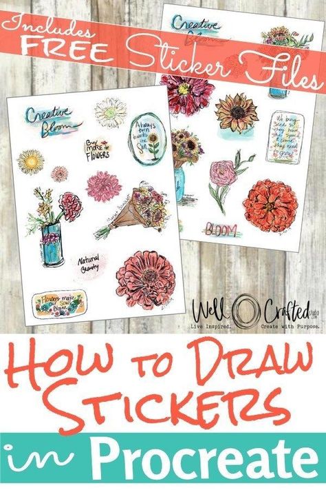 How To Draw Cute Stickers, How To Design Stickers, Sticker Ideas Design, Stickers On Procreate, Stickers In Procreate, Cricut Draw, Procreate Classes, Tumbler Cricut, Ipad Tricks