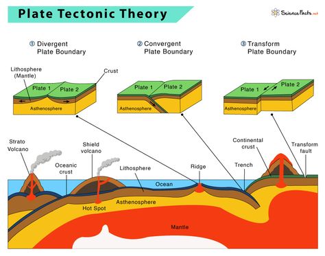 Plate Tectonics: Definition, Theory, Types, Facts, & Evidence Science Diorama, Cas Poster, Earth Science Classroom, Plate Tectonic, Tectonic Plate Boundaries, Tectonic Plate Movement, Plate Tectonic Theory, Boundaries Worksheet, Geography Notes