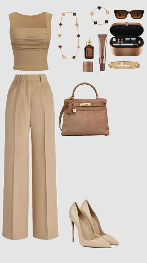 Class Fits, Chique Outfit, Stylish Work Attire, Beige Outfit, Business Casual Outfits For Work, Effortlessly Chic Outfits, Everyday Fashion Outfits, Neue Outfits, Elegante Casual