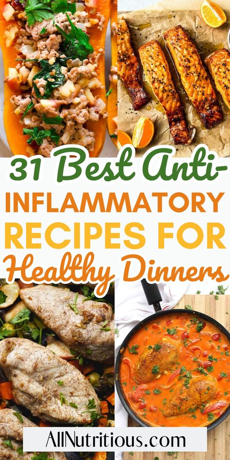 Nourish your body and reduce inflammation on a healthy meal plan! Explore a variety of easy dinner recipes designed to support your anti inflammatory diet and promote overall well-being. These anti-inflammatory recipes are so easy and make for delicious easy flavorful dinners for family. Easy Family Dinner Meal Plan, Meals To Reduce Inflammation, Anti Inflammation Diet Crockpot, Anti Inflammation Mexican Food, Anti Inflamitory Meal Plans, New Healthy Recipes For Dinner, Anti Inflammation Gluten Free Recipes, Low Inflammation Recipes Easy, Antiflammatory Foods Healthy Eating