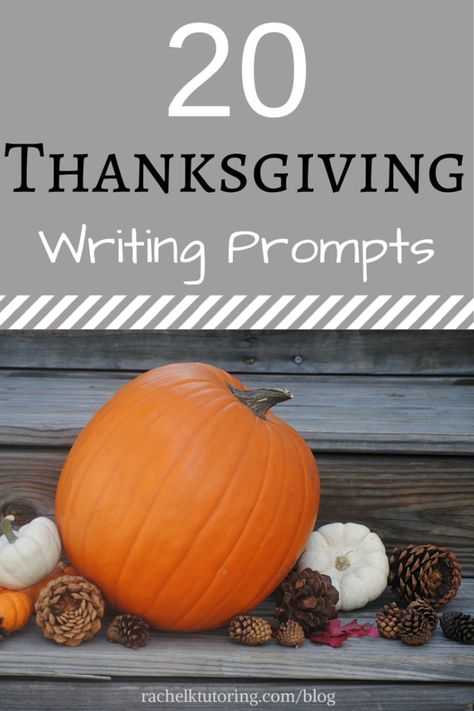 Use these 20 Thanksgiving writing prompts all November long! These prompts will get kids thinking about being thankful, the first Thanksgiving, and family traditions. Teen Writing Prompts, Thanksgiving Writing Prompts, Free Writing Prompts, Family Read Alouds, Thanksgiving Writing, Giving Thanks To God, 2nd Grade Writing, Writing Prompts For Kids, Homeschool Tips