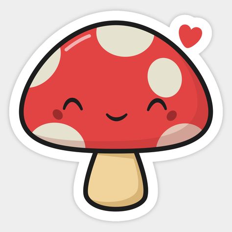 Cute Kawaii Mushroom Design - great for kawaii art, food and vegan lovers -- Choose from our vast selection of stickers to match with your favorite design to make the perfect customized sticker/decal. Perfect to put on water bottles, laptops, hard hats, and car windows. Everything from favorite TV show stickers to funny stickers. For men, women, boys, and girls. Kawaii Art Food, Kawaii Mushroom, Cute Mushrooms, Mushroom Design, Art Food, Kawaii Art, Cute Kawaii, Water Bottles, Tv