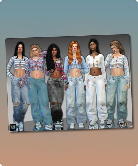 Sims 4 Clothing CC: Outfits For Teens And Young Adults Sims Cc Baggy Jeans, Baggy Jeans Sims 4 Cc, Sims 4 Baggy Jeans Cc, Sims 4 Cc Baggy Jeans, Baggy Ripped Jeans, Sims 4 Cc Download, Jean Large, Baggy Clothes, Best Sims