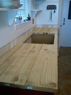 Diy Counters, Diy Wood Counters, Diy Kitchens, Wooden Counter, Hemma Diy, Diy Casa, Hus Inspiration, Wood Countertops, Kitchen Redo