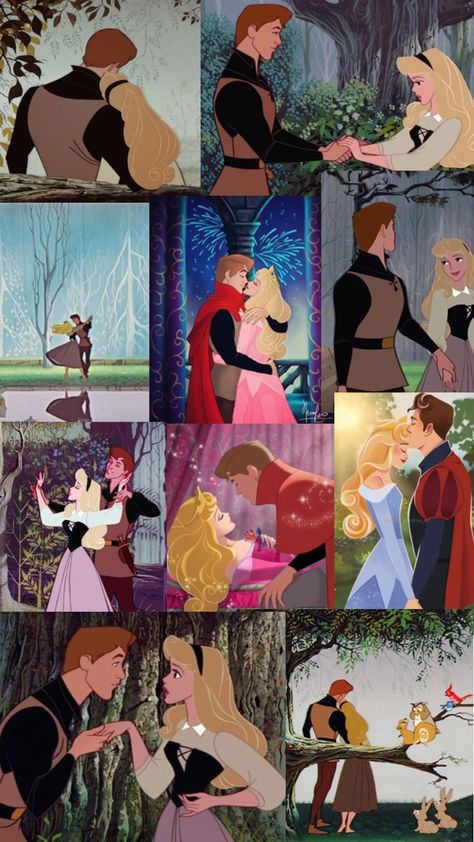 photo collage of sleeping beauty and prince phillip Sleeping Beauty And Prince Phillip, Relationship Collage, Sleeping Beauty And Prince, Princes Aurora, Sleeping Beauty Prince, Cinderella Wallpaper, Disney Cuties, Walter Elias Disney, Disney Princess Aurora