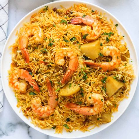 Instant Pot Shrimp Biryani Noon Recipes, Shrimp Biryani, Noom Meals, Prawn Biryani, Instant Pot Shrimp, Calorie Density, Noom Recipes, Beach Recipes, Diner Ideas