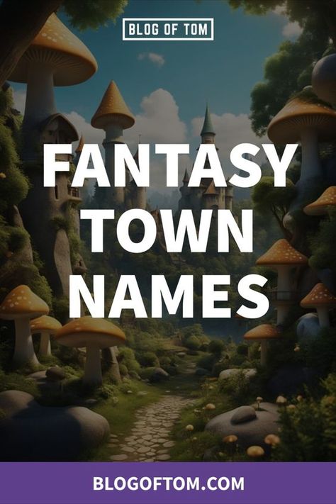 Looking to dream up a landscape of myth and wonder with unique fantasy town names for your story, game or art project? Find the inspiration you need in our blog post filled with magical and intriguing town names! Each name is a ticket to a brand new world of fantasy. Click it to read and be sure to follow us for a constant stream of enchanting ideas! Village Names For Stories, Fantasy Town Name Generator, Fantasy City Names Ideas, Town Names For Stories, Fantasy Place Names, Names For Your Story, Fantasy World Names, Town Name Generator, Fantasy Town Names