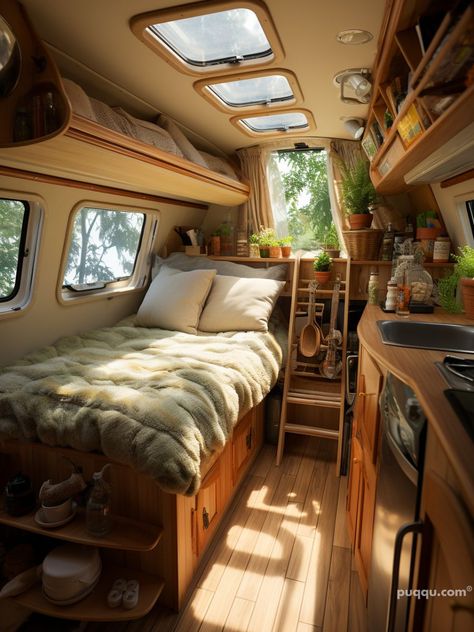 RV Interior Design Ideas - Transform Your Space Creatively - Puqqu Bus Living Interiors, Bus Layout, Van Life Interior, Rv Interior Design, Bus Ideas, Small Travel Trailers, Vw Lt, Mobile Living, Bus House