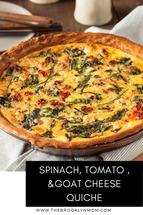 Tomato And Goat Cheese, 3 Meals A Day, Goat Cheese Quiche, Cheese Quiche Recipe, Tomato Quiche, Spinach Quiche Recipes, Breakfast Quiche Recipes, Spinach Tomato, Quiche Recipes Easy