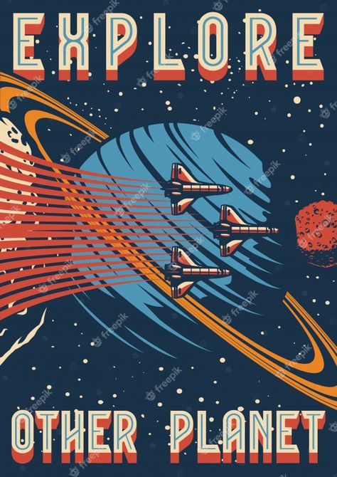 Retro Space Posters, Space Travel Posters, Sejarah Kuno, Planet Poster, Etiquette Vintage, Retro Space, Space Poster, Vintage Space, Retro Futurism