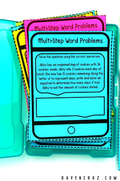 3rd Grade Math Centers, Word Problems 3rd Grade, Math Sort, Multi Step Word Problems, Division Word Problems, Algebraic Thinking, Tips For Writing, Math Problem Solving, Popular Trends