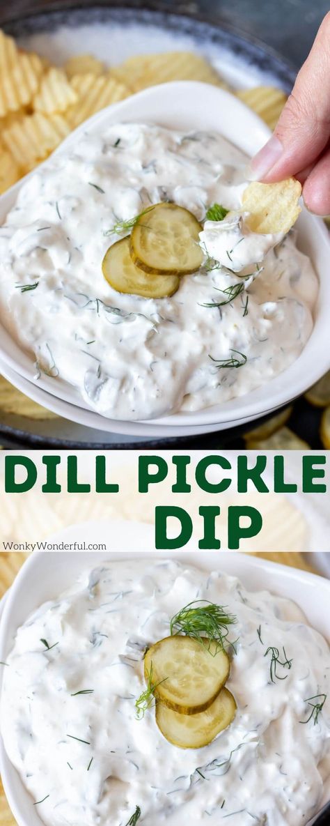 Dip For Parties, Recipes Dips, Hot Dips, Dill Pickle Dip, Chips Dip, Pickle Dip, Vegetable Dips, Dill Dip, Weekend Food