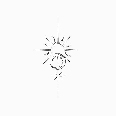 Rising Sun Tattoo Celestial Art Tattoo, Women Art Tattoo, Rising Woman Symbol Tattoo, Celestial Spine Tattoo, Sun And Moon Spine Tattoo, Sun Spine Tattoo, Tattoo Celestial, Sun Moon Stars Tattoo, Back Tattoos Ideas