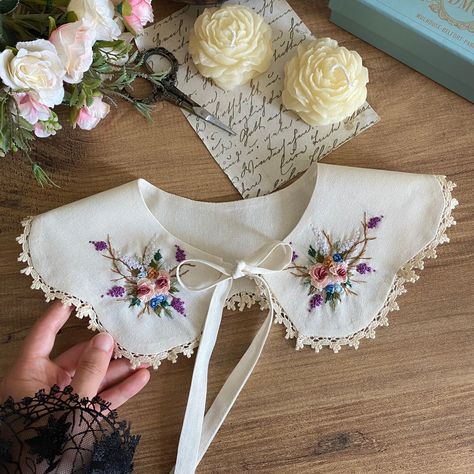 Embroidered Peter Pan Collar-handmade Bibs-peterpan Collars-roses Collars Handmade Bibs-flowers Collars - Etsy Embroidered Accessories, Pan Collar, Peter Pan Collar, Bibs, Peter Pan, Roses, Ships, Collar, Flowers