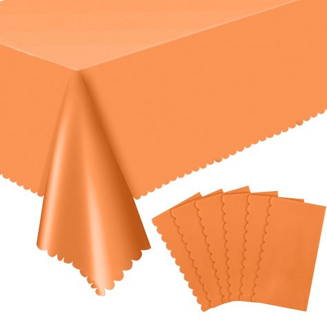 PRICES MAY VARY. Orange Tablecloth Material: Orange table cloths are made of PEVA, with smooth surface, waterproof and stain-resistant. Orange plastic tablecloth is lightweight and easy to use indoors and outdoors Orange Table Cloth Size: Orange plastic tablecloth measures 54×108 inches, which fits most rectangular 8-10 seater tables.Disposable orange rectangle tablecloth features scalloped edges, which is refined and elegant which can better decorate your party table Orange Table Cloth Size: Or Thanksgiving Picnic, Fall Harvest Party, Rectangle Tables, Orange Table, Harvest Party, Picnic Mat, Rectangle Tablecloth, Plastic Tablecloth, Table Cloths