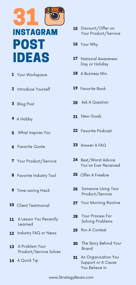 It can be time-consuming to think of what to post on Instagram. That's why we created this list of 31 instagram post ideas to save you time. #Instagram #SocialMedia #PostIdeas How To Curate Your Instagram, Best Times To Post On Instagram 2023, Instagram Written Post, How To Create Instagram Posts, Instagram Post Types, Tuesday Instagram Post Ideas, Instagram Topic Ideas, 1st Instagram Post Ideas, Instagram Revamp Ideas