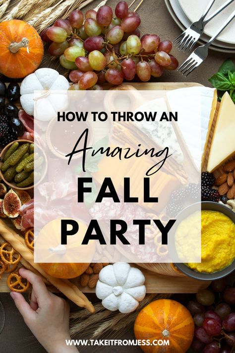 Hosting a fall party? These ideas and themes will inspire you to create a beautiful and festive event. Fall Themed Candy Table, Fall Taco Bar Party, Fall Networking Event, Hosting An Outdoor Fall Party, Fall Birthday Party Snacks, Fall Brunch Birthday Party, Fall Themed Party Decorations, Fall Barn Party Ideas, Fall Barbeque Ideas