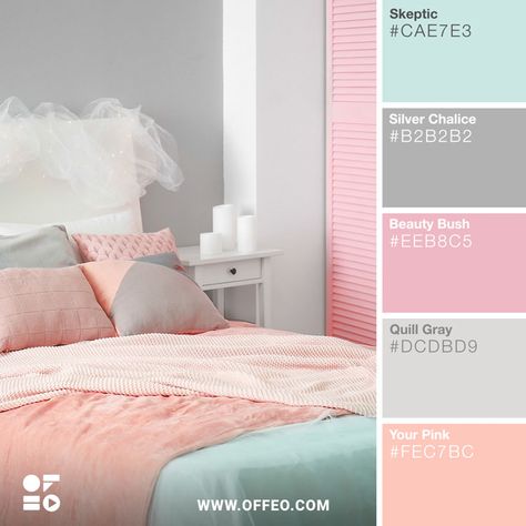 20 Soft Pastel Spring/Summer Color Palettes | Offeo Summer Color Palettes, Best Bedroom Colors, Bedroom Colour Palette, Color Schemes Colour Palettes, Hiasan Bilik, Bilik Tidur, Pastel Colour Palette, Room Color Schemes, Bedroom Color Schemes