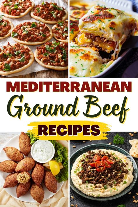 Mediterranean Ground Beef Stir Fry, Easy Cheap Mediterranean Diet Recipes, Hearty Mediterranean Meals, Mediterranean Diet Hamburger Recipe, Mediterranean Hamburger Meat Recipes, Medditeranean Ground Beef Recipes, Mediteranian Beef Recipes, Medditeranean Beef Recipes, Mediterranean Recipes Dinner Ground Beef