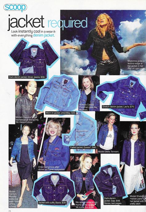 Denim Jackets Aesthetic, Early 2000s Fashion Magazine, 80s Magazine Fashion, Seventeen Magazine 90s, 90s Fashion Magazine, Vintage Seventeen Magazine, Y2k Magazine, Y2k Denim Jacket, 90s Magazine