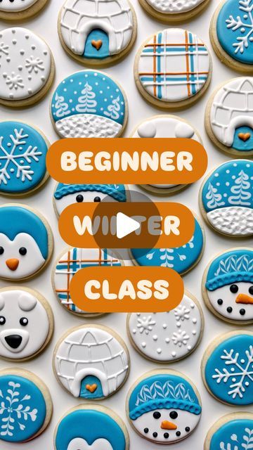 Grace Gaylord on Instagram: "My #2 selling class ⤵️  ➡️ Comment COLD and I’ll send you a DM (direct message) with the class website link!   This beginner class is made to be as accessible as possible: I bring you 9 (yes, NINE!) different winter designs on circles! You can use a cookie cutter, but you could also just use a water glass to cut them out!  This set was made with at-home beginner cookiers in mind, so it uses ONE consistency, ONE shape (a circle!!) and 4 colors. Yes, you heard that right! Now that’s my kind of beginner class! Fewer consistencies and colors = less time spent prepping. One shape (that’s a circle) and = less money spent on supplies.   Included in this Beginner Winter online class:  ❄️ 9 designs all on a circle with 1 consistency  🐻‍❄️ 1-hour pre-recorded class reco Round Cookie Designs, Circle Christmas Cookies Decorated, Winter Sugar Cookies Decorated, Circle Sugar Cookie Designs, January Cookies, Circle Cookie Decorating Ideas, Winter Cookies Decorated, Graceful Baker, Class Website