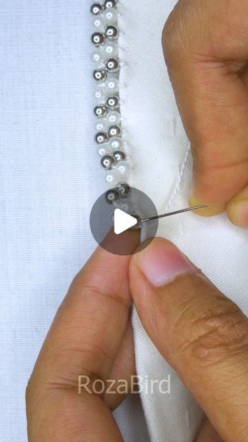 Pearl Border, Pearl Neck, Stitch Cute, Trending Reels, Dollhouse Ideas, Border Embroidery, Diy Embroidery, Hand Embroidery, Needlework