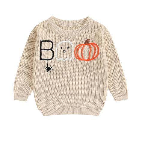 PRICES MAY VARY. 【Material】: Halloween baby boy girl clothes toddler pumpkin/ghost knitted sweater oversized long sleeve crewneck knit pullover sweatshirt warm winter clothes, made of high quality cotton blend fabric, ultra-soft, skin-friendly, good breathability, and comfortable to wear.Unisex baby boy girl halloween clothes, baby halloween sweater, toddler halloween sweater boy, toddler halloween sweater girl, halloween toddler sweaters, very sweet and cute, suitable for both boys and girls! 【 Spider Embroidery, Infant Halloween, Girls Halloween Outfits, Sweater Pumpkins, Ghost Spider, Jackets Dress, Pumpkin Ghost, Halloween Sweater, Girl Halloween