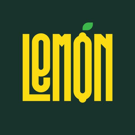 Lemon Typography, Typography Practice, Lemon Logo Design, Citrus Logo, Illustrator Ideas, Lemon Logo, Typographie Logo, Inspiration Typographie, Fruit Logo