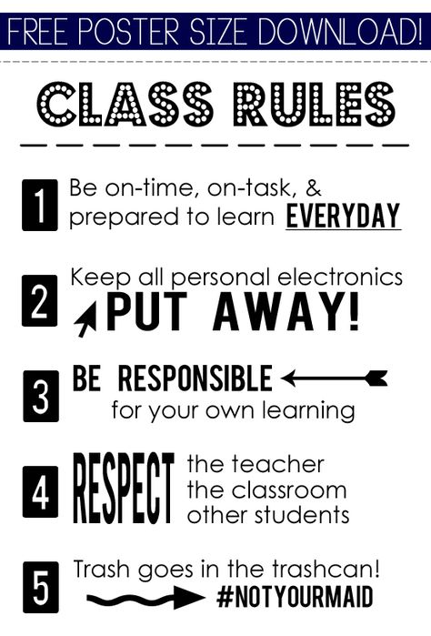 Class Rules Poster, Peraturan Kelas, Class Rules, Behaviour Management, Teaching Students, High School Classroom, Middle School Classroom, Teaching High School, Classroom Rules