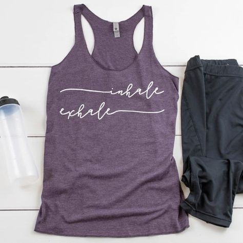 Yoga Tees, Yoga Tank Top, Yoga Outfits, Outfit Yoga, Inhale Exhale, Yoga Tshirt, Yoga Tank, Yoga Tank Tops, Yoga Fashion